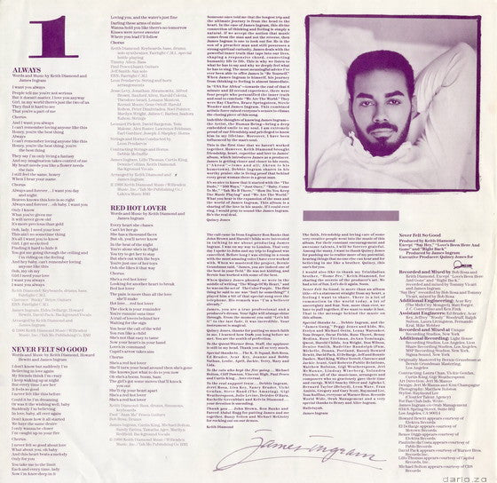 James Ingram : Never Felt So Good (LP, Album)