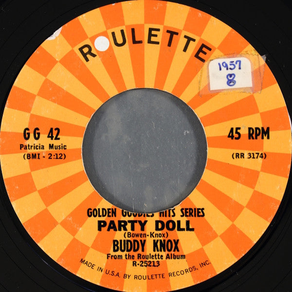 Buddy Knox : Party Doll / Rock Your Little Baby To Sleep (7", Styrene)