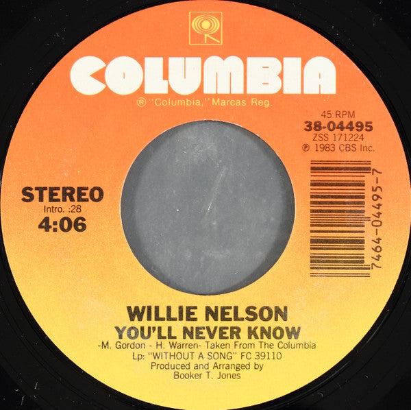 Willie Nelson & Julio Iglesias : As Time Goes By (7", Styrene)