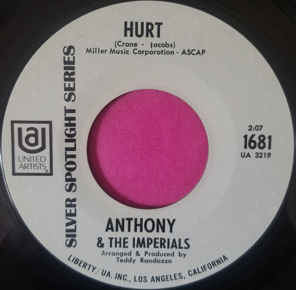 Little Anthony & The Imperials : I'm On the Outside (Looking In) / Hurt (7", RE, Styrene, All)