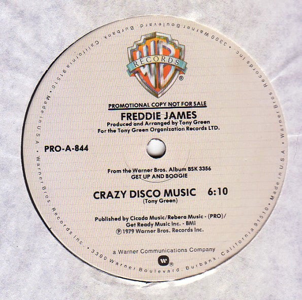 Freddie James : Crazy Disco Music (12", S/Sided, Promo)