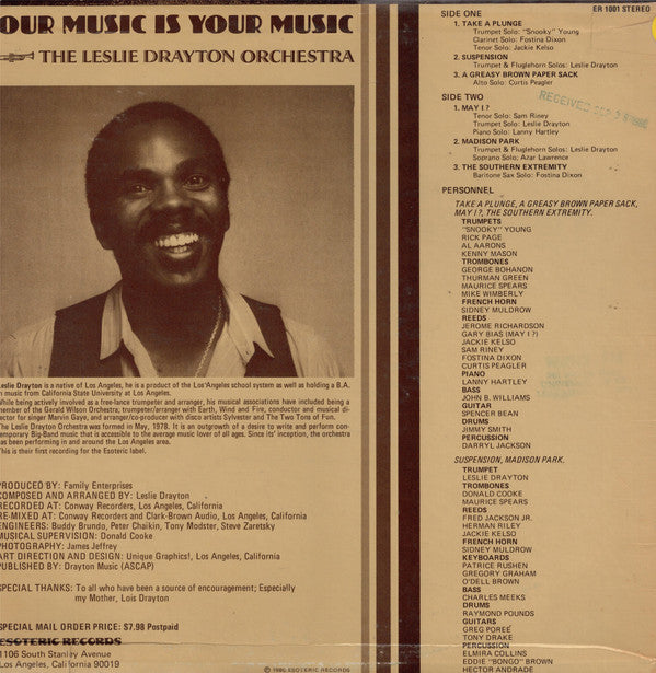 The Leslie Drayton Orchestra : Our Music Is Your Music (LP, Album)