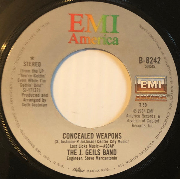 The J. Geils Band : Concealed Weapons (7", Win)