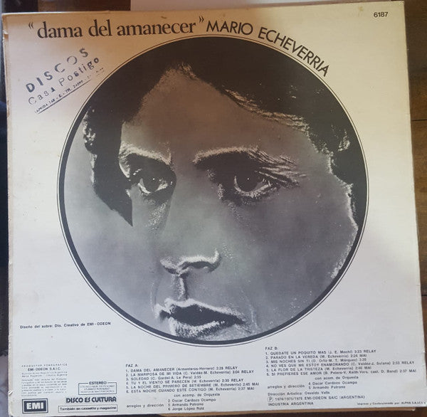 Mario Echeverria : Dama Del Amanecer (LP, Album)