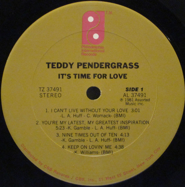 Teddy Pendergrass : It's Time For Love (LP, Album, San)