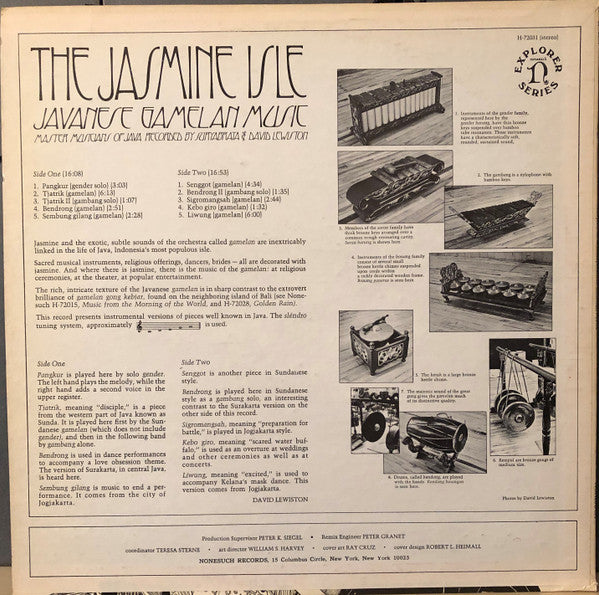 Unknown Artist : The Jasmine Isle (Javanese Gamelan Music) (LP, RP)