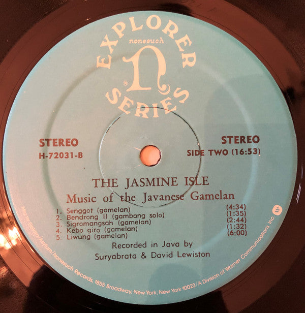 Unknown Artist : The Jasmine Isle (Javanese Gamelan Music) (LP, RP)