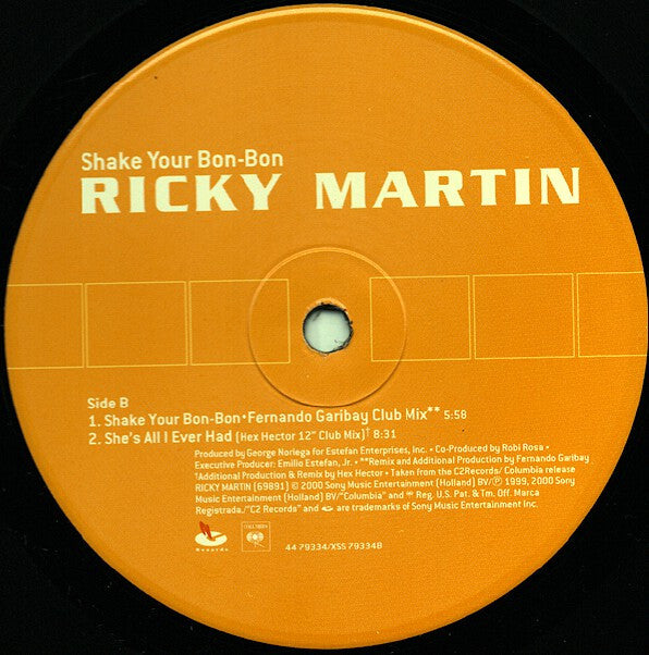 Ricky Martin : Shake Your Bon-Bon (12")