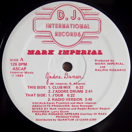 Mark Imperial : J'Adore Danser (12")