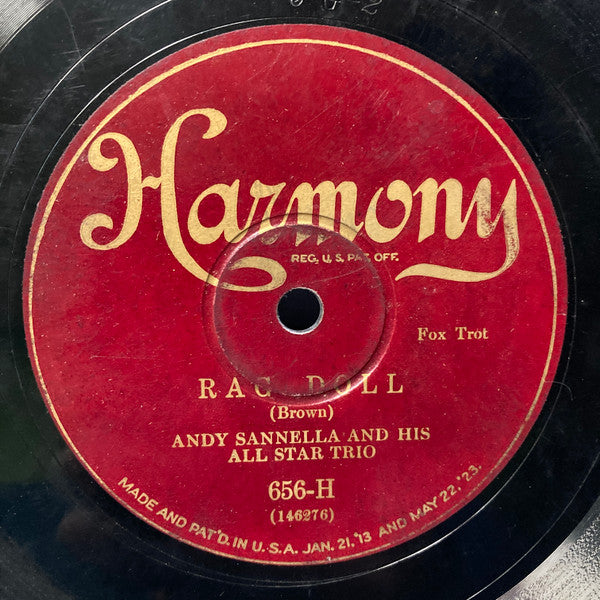 Andy Sannella And His All Star Trio : Rag Doll / Jack And Jill (Shellac, 10")