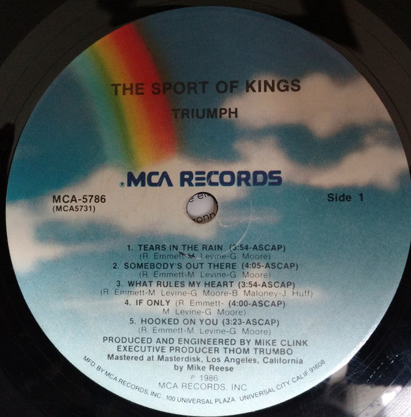 Triumph (2) : The Sport Of Kings (LP, Album, Pin)