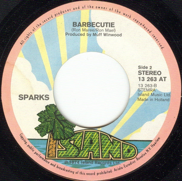 Sparks : This Town Ain't Big Enough For Both Of Us (7", Single)