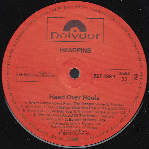 Headpins : Head Over Heels  (LP, Album)