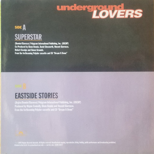 Underground Lovers : Superstar (7", Promo)