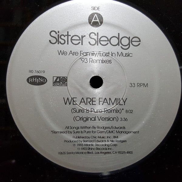 Sister Sledge : We Are Family / Lost In Music ('93 Remixes) (12")