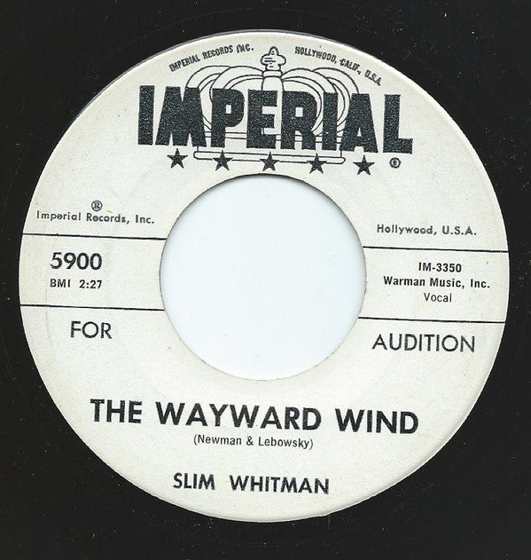 Slim Whitman : The Wayward Wind / Straight From Heaven (7", Promo)