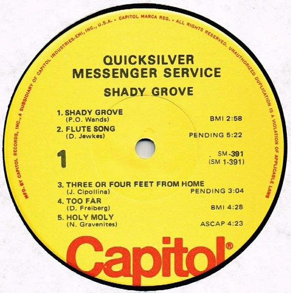 Quicksilver Messenger Service : Shady Grove (LP, Album, RE)