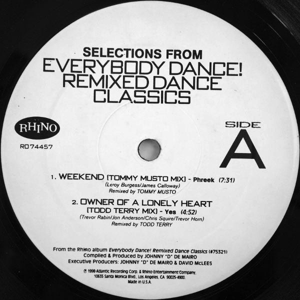 Various : Selections From Everybody Dance! Remixed Dance Classics (12")