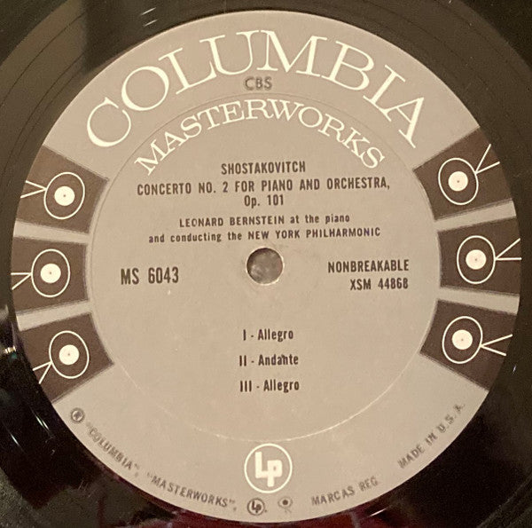 Leonard Bernstein - Shostakovitch* / Ravel* - New York Philharmonic / Columbia Symphony Orchestra : Piano Concerto No. 2 / Piano Concerto In G Major (LP, Album, RP)