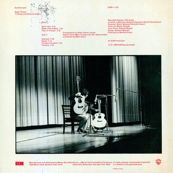 Ralph Towner : Solo Concert (LP, Album)