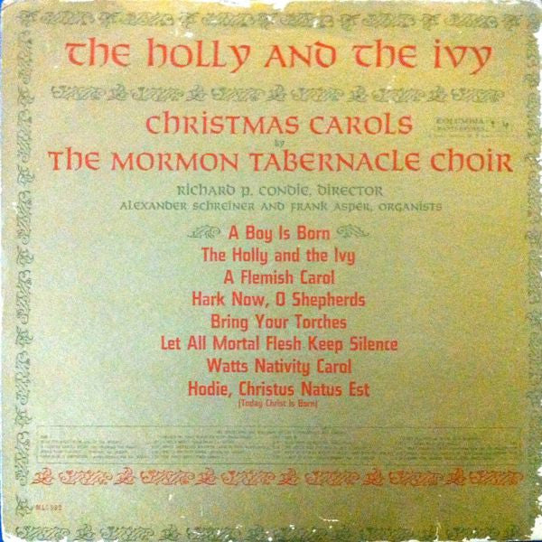 The Mormon Tabernacle Choir* : The Holly And The Ivy:  Christmas Carols By The Mormon Tabernacle Choir (LP, Album, Mono)