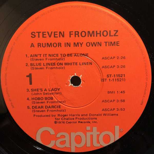 Steven Fromholz : A Rumor In My Own Time (LP, Album)