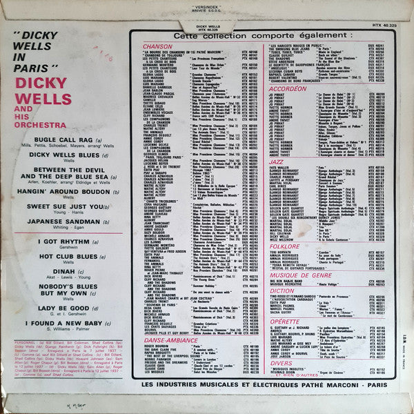 Dicky Wells And His Orchestra* : Dicky Wells In Paris (LP, Comp, Mono, RE)