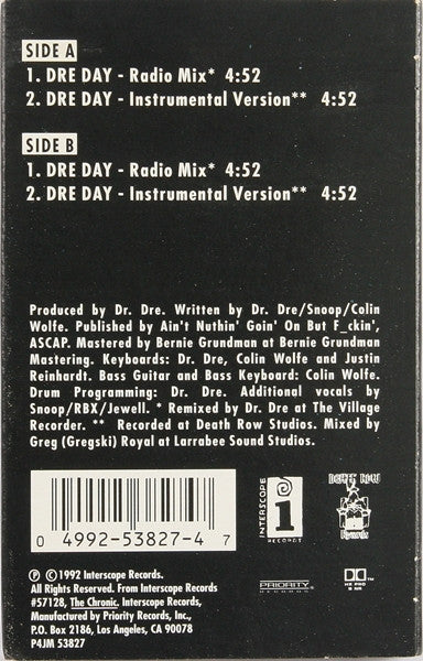 Dr. Dre : Dre Day (Cass, Single)