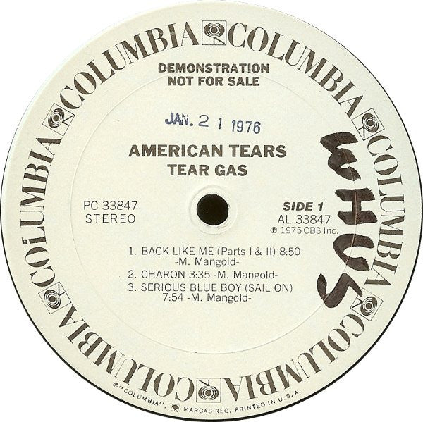 American Tears : Tear Gas (LP, Album, Promo)