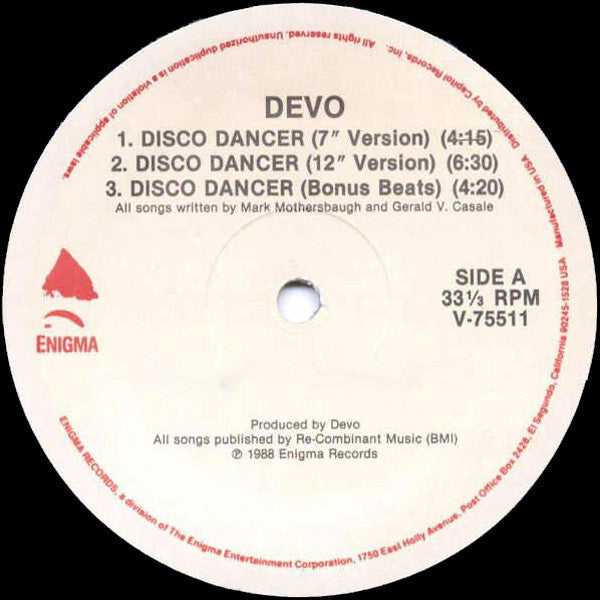 Devo : Disco Dancer (12", Single)