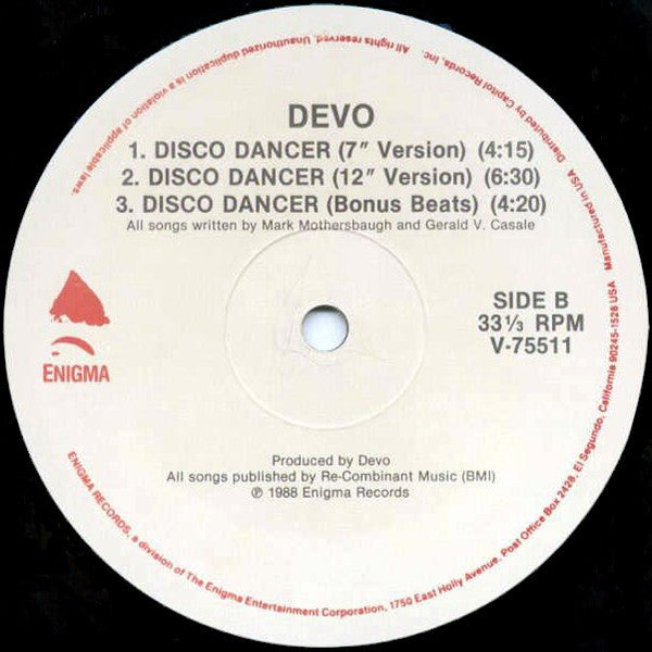 Devo : Disco Dancer (12", Single)