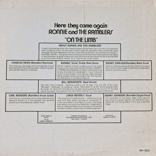 Ronnie And The Ramblers* : Here They Come Again - On The Limb (LP, Album)