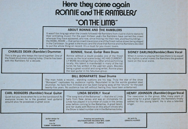 Ronnie And The Ramblers* : Here They Come Again - On The Limb (LP, Album)