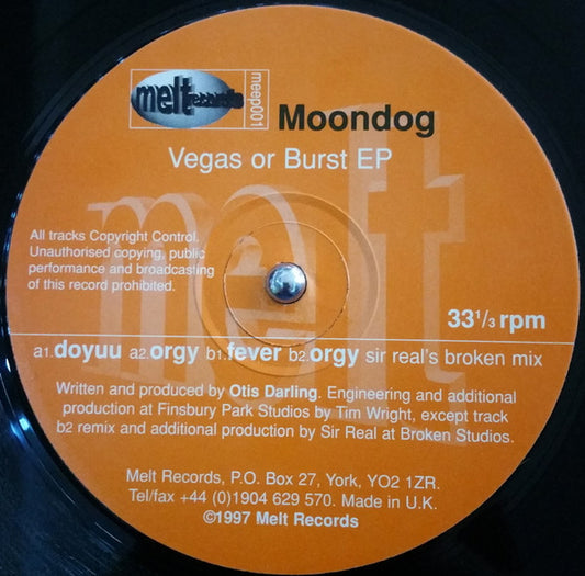 Moondog : Vegas Or Burst EP (12", EP)