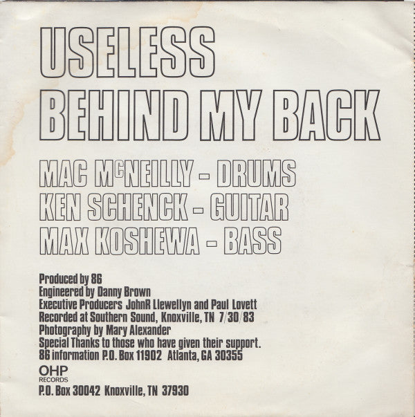 86 (2) : Useless (7", Single)