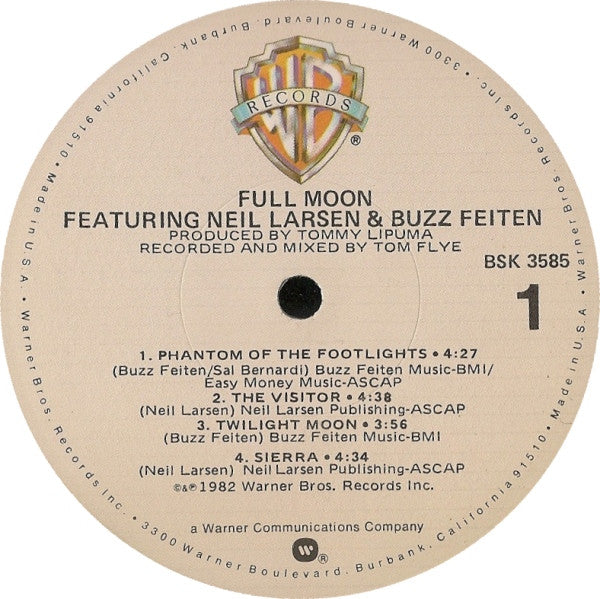 Full Moon (5) Featuring Neil Larsen & Buzzy Feiten : Full Moon (LP, Album, Win)