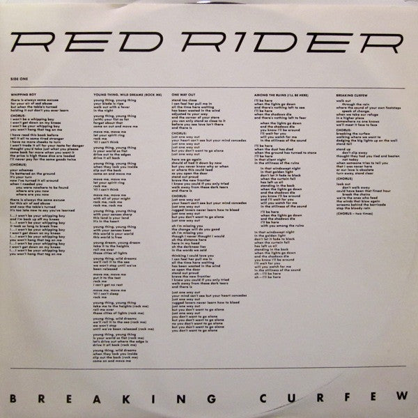 Red Rider : Breaking Curfew (LP, Album)