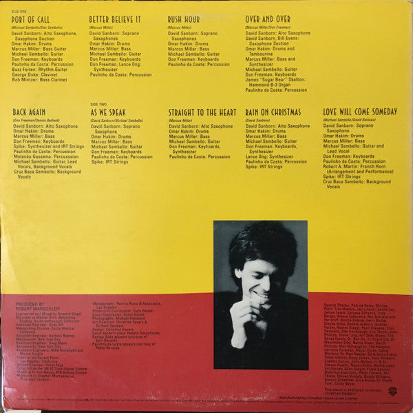 David Sanborn : As We Speak (LP, Album, Club)