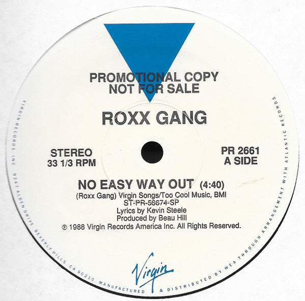 Roxx Gang : No Easy Way Out (12", Single, Promo)