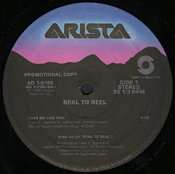 Real To Reel : Love Me Like This (12", Promo)