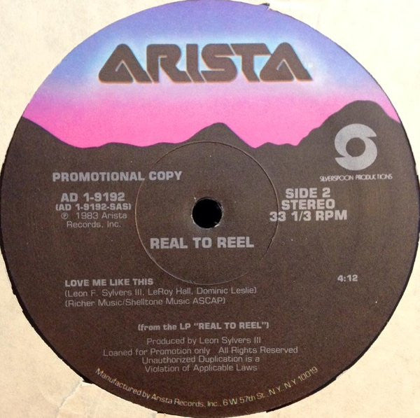 Real To Reel : Love Me Like This (12", Promo)