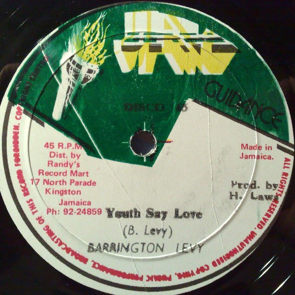 Barrington Levy : Youth Say Love / Twenty One Girls (12")