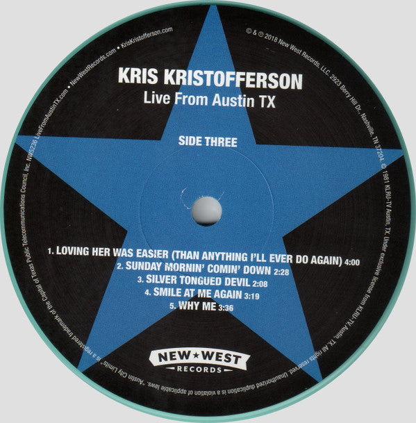 Kris Kristofferson : Live From Austin TX (LP, Tur + LP, S/Sided, Tur + DVD-V, Multichannel +)