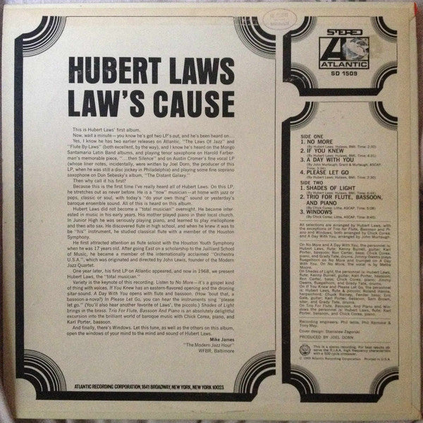 Hubert Laws : Laws' Cause (LP, Album)