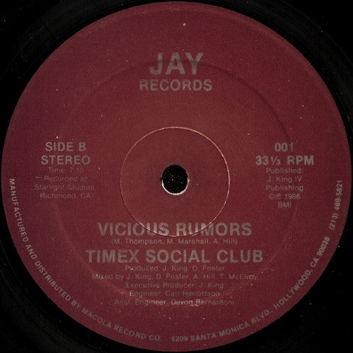 Timex Social Club : Rumors (12", Single, Mar)