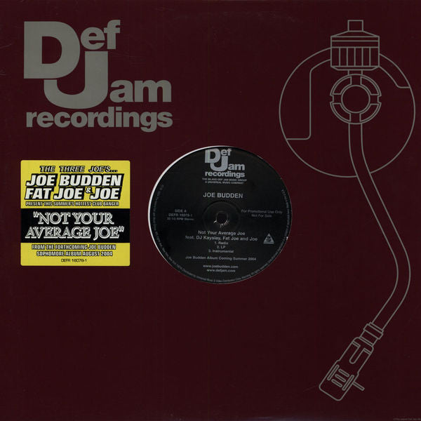 Joe Budden Featuring DJ Kayslay*, Fat Joe & Joe : Not Your Average Joe (12", Promo)