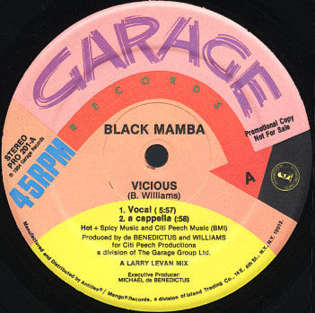 Black Mamba : Vicious (12", Promo)