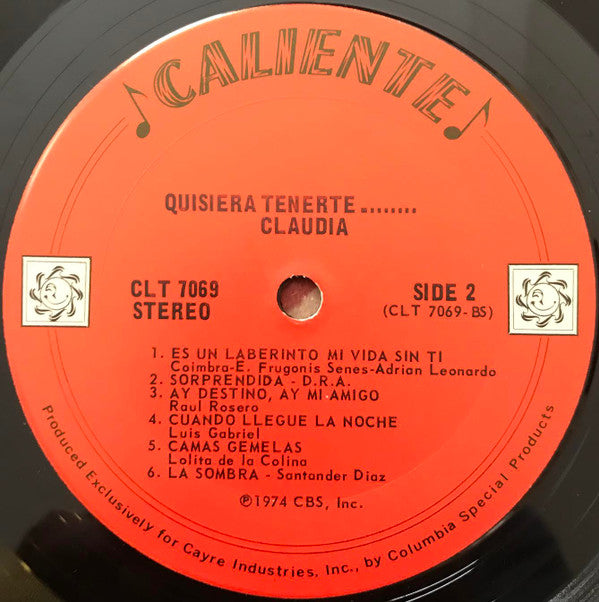 Claudia De Colombia : Quisiera Tenerte (LP, Album)