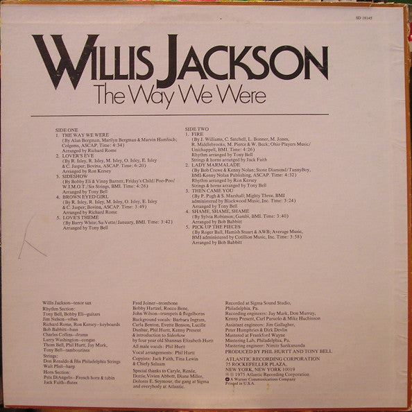 Willis Jackson : The Way We Were (LP, Album)