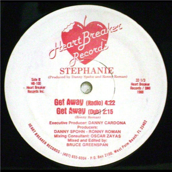 Stephanie (3) : Get Away (12", Single, Whi)